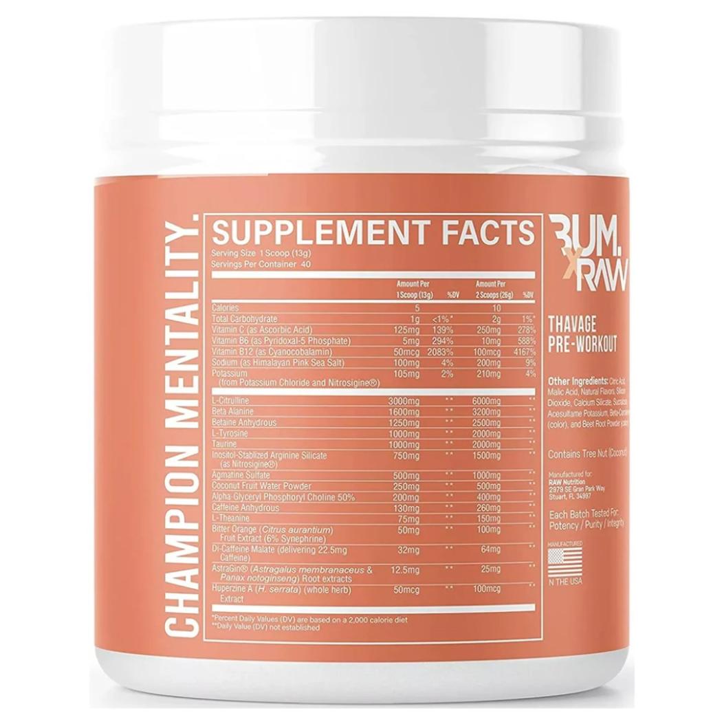 Thavage Pre-Workout - 520 grams